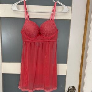 Daisy Fuentes Coral Lace Babydoll